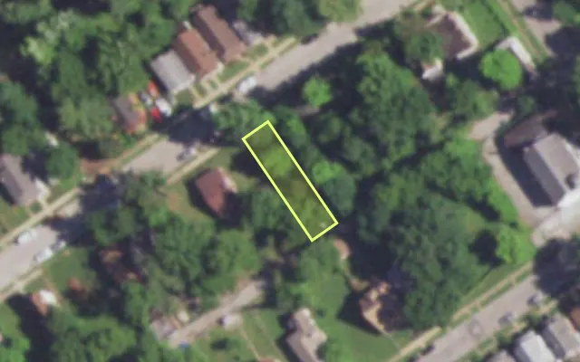 Aerial view of 5050 BEACON AV — vacant lot, St. Louis with approximate parcel outline