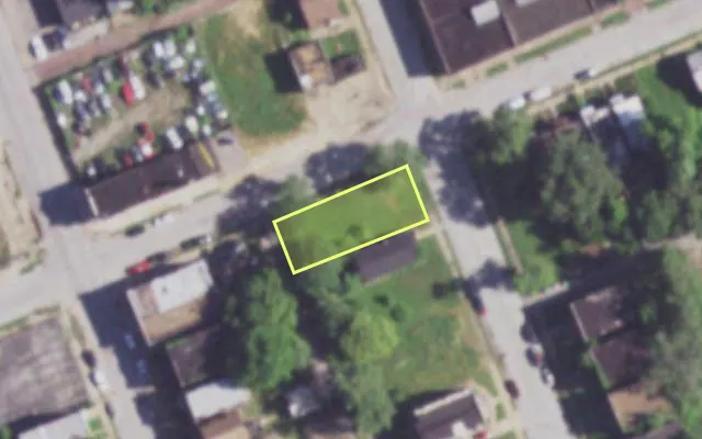 Aerial view of 4025 N 21ST ST — vacant lot, St. Louis with approximate parcel outline
