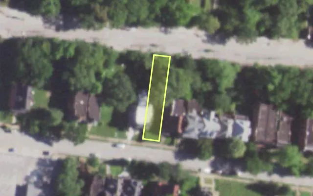 Aerial view of 5063 KENSINGTON AV — vacant lot, St. Louis with approximate parcel outline