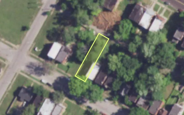 Aerial view of 4267 MAFFITT AV — vacant lot, St. Louis with approximate parcel outline