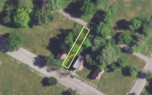 Aerial view of 4225 EVANS AV — vacant lot, St. Louis with approximate parcel outline