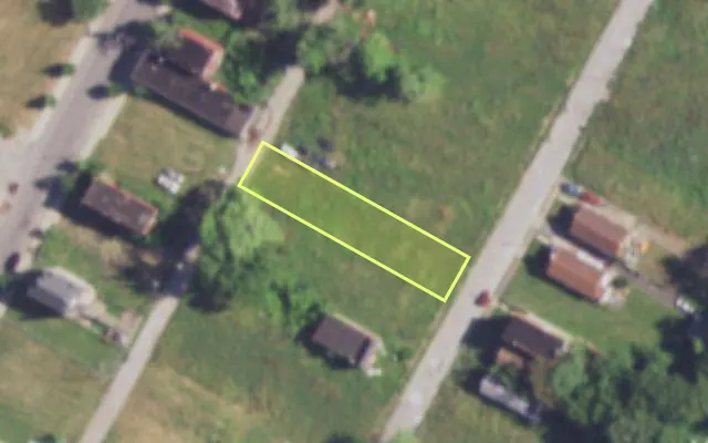 Aerial view of 3043 VINE GROVE AV — vacant lot, St. Louis with approximate parcel outline