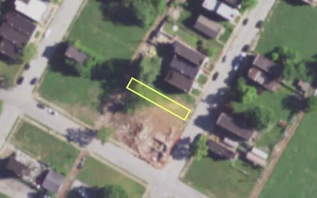 Aerial view of 4137 PLEASANT ST — vacant lot, St. Louis with approximate parcel outline