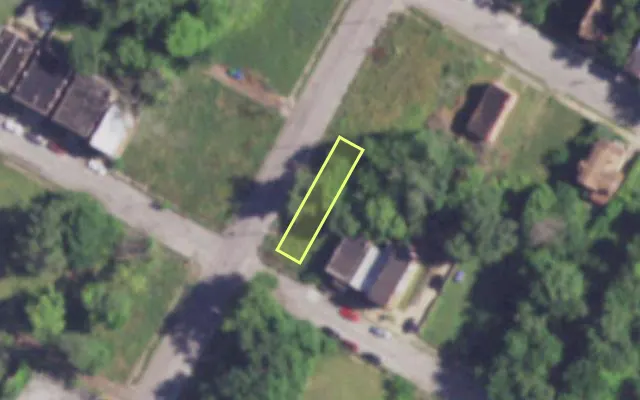 Aerial view of 3969 ALDINE AV — vacant lot, St. Louis with approximate parcel outline