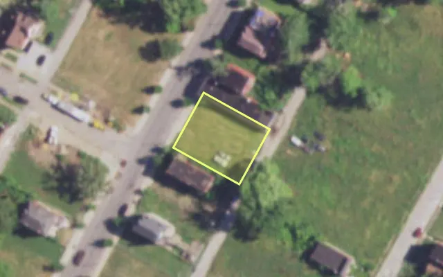 Aerial view of 3100 N NEWSTEAD AV — vacant lot, St. Louis with approximate parcel outline