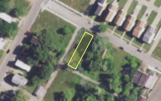 Aerial view of 4232 GARFIELD AV — vacant lot, St. Louis with approximate parcel outline
