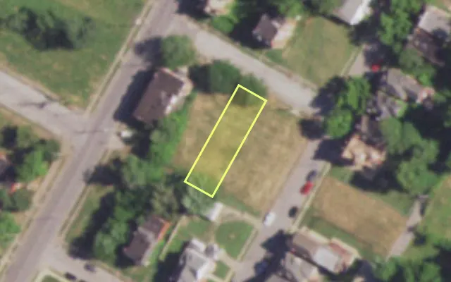 Aerial view of 4640 COTE BRILLIANTE AV — vacant lot, St. Louis with approximate parcel outline