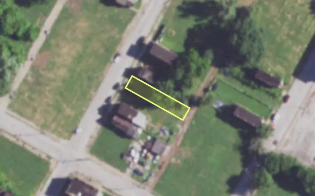 Aerial view of 4212 PLEASANT ST — vacant lot, St. Louis with approximate parcel outline