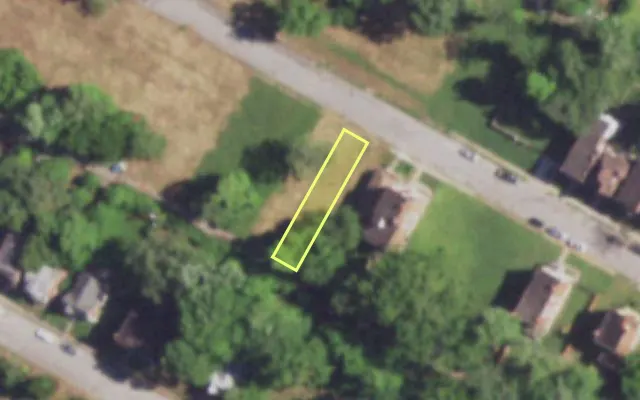 Aerial view of 4556 GARFIELD AV — vacant lot, St. Louis with approximate parcel outline