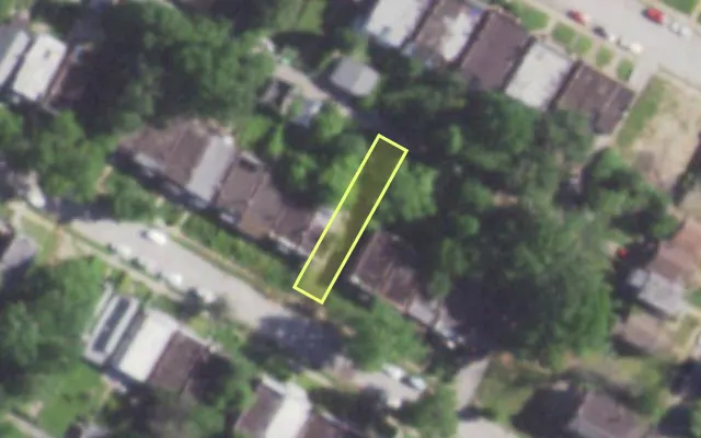 Aerial view of 5131 TERRY AV — vacant lot, St. Louis with approximate parcel outline