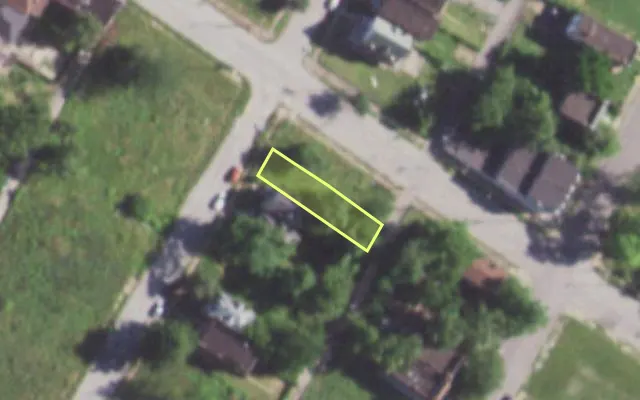 Aerial view of 1396 SEMPLE AV — vacant lot, St. Louis with approximate parcel outline