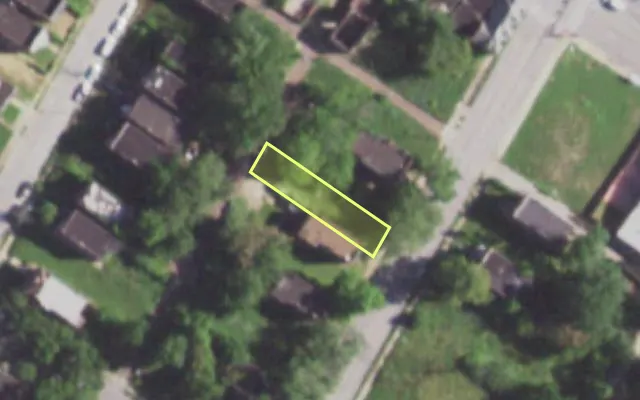 Aerial view of 1473 GOODFELLOW BLVD — vacant lot, St. Louis with approximate parcel outline