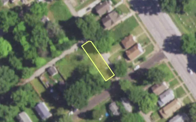Aerial view of 5541 ALCOTT AV — vacant lot, St. Louis with approximate parcel outline