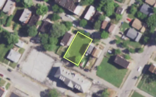 Aerial view of 4418 FARLIN AV — vacant lot, St. Louis with approximate parcel outline