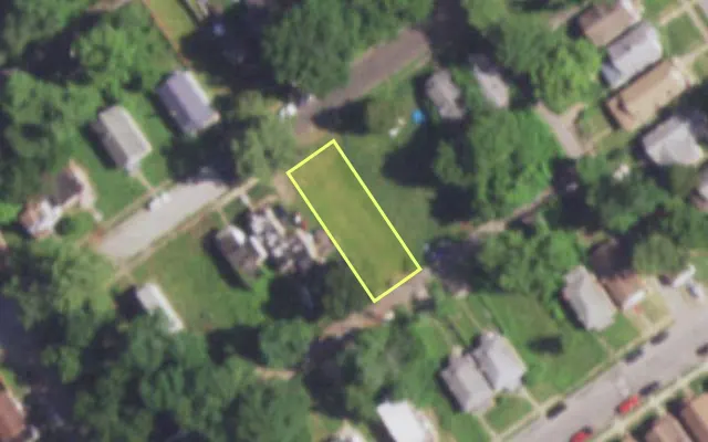 Aerial view of 5526 ALCOTT AV — vacant lot, St. Louis with approximate parcel outline
