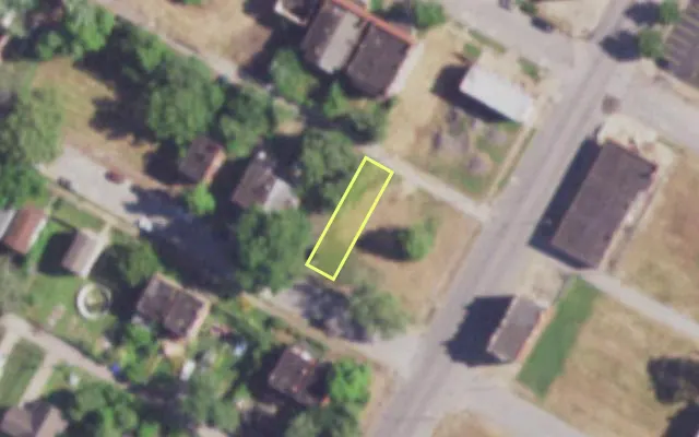 Aerial view of 3909 KENNERLY AV — vacant lot, St. Louis with approximate parcel outline