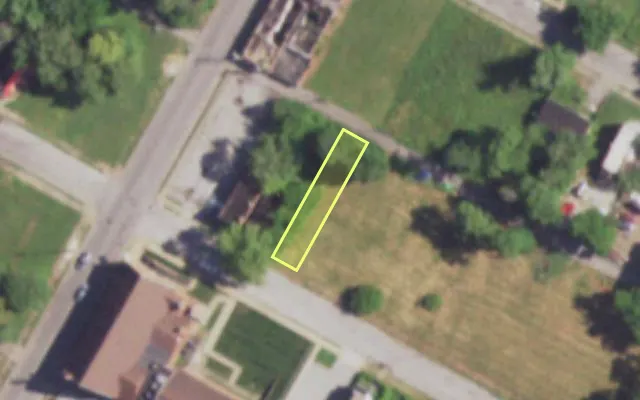 Aerial view of 4359 NORTH MARKET ST — vacant lot, St. Louis with approximate parcel outline