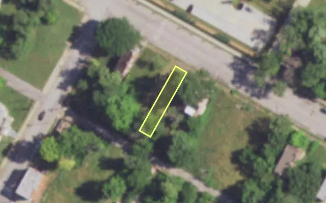 Aerial view of 4254 EVANS AV — vacant lot, St. Louis with approximate parcel outline