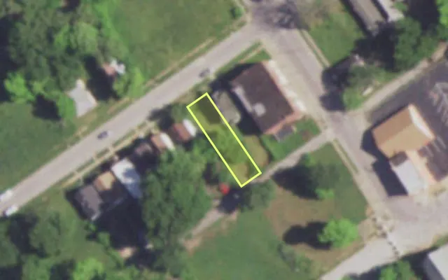 Aerial view of 4968 ALCOTT AV — vacant lot, St. Louis with approximate parcel outline