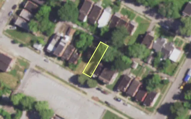 Aerial view of 4661 ELMBANK AV — vacant lot, St. Louis with approximate parcel outline