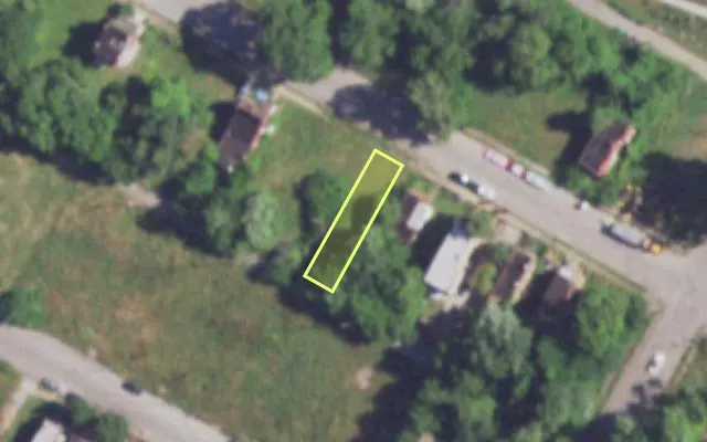 Aerial view of 4024 NORTH MARKET ST — vacant lot, St. Louis with approximate parcel outline