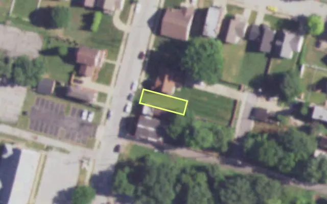 Aerial view of 1418 S CARDINAL AV — vacant lot, St. Louis with approximate parcel outline