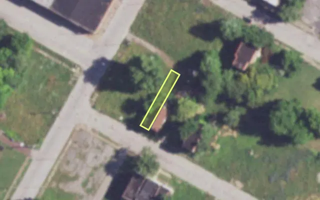 Aerial view of 3743 EVANS AV — vacant lot, St. Louis with approximate parcel outline