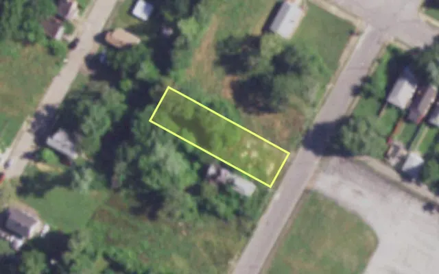 Aerial view of 3127 LAMBDIN AV — vacant lot, St. Louis with approximate parcel outline
