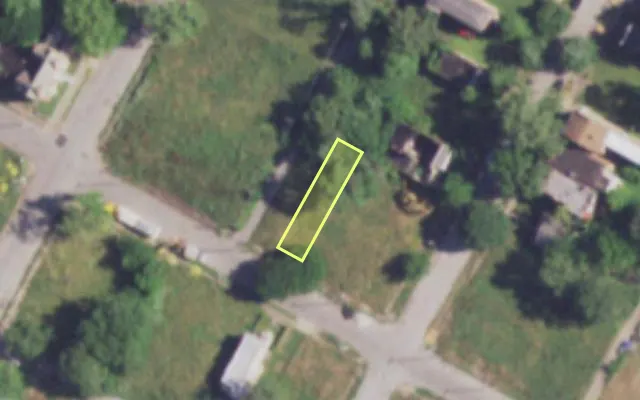 Aerial view of 4145 ALDINE AV — vacant lot, St. Louis with approximate parcel outline