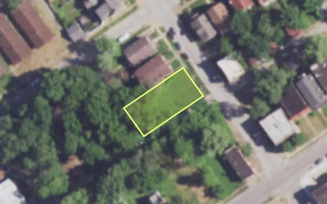 Aerial view of 4416 ROSALIE ST — vacant lot, St. Louis with approximate parcel outline