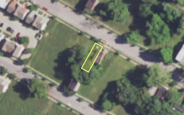 Aerial view of 4002 FINNEY AV — vacant lot, St. Louis with approximate parcel outline