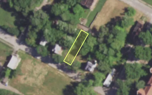 Aerial view of 4643 COTTAGE AV — vacant lot, St. Louis with approximate parcel outline