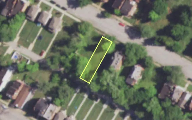 Aerial view of 4210 W COOK AV — vacant lot, St. Louis with approximate parcel outline