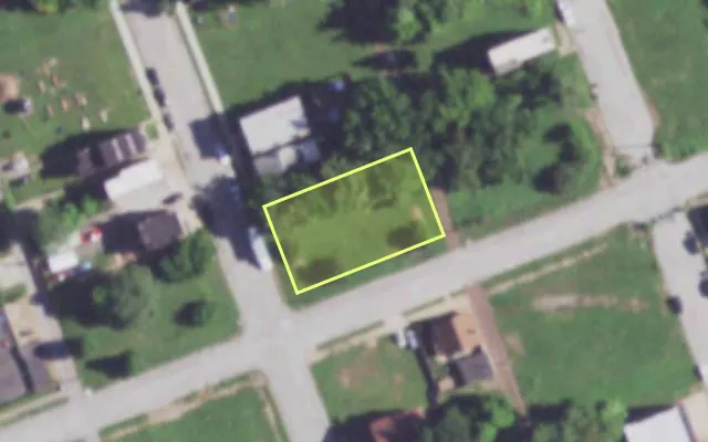 Aerial view of 4006 N 23RD ST — vacant lot, St. Louis with approximate parcel outline