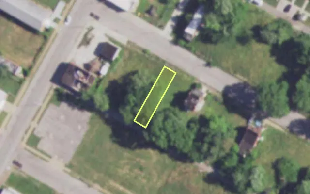 Aerial view of 4054 NORTH MARKET ST — vacant lot, St. Louis with approximate parcel outline