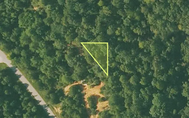Aerial view of SHARP County parcel 390-00081-000 — Arkansas post-auction with approximate parcel outline