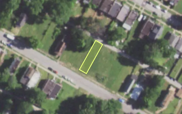 Aerial view of 5729 MAFFITT AV — vacant lot, St. Louis with approximate parcel outline