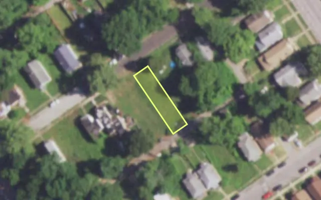 Aerial view of 5528 ALCOTT AV — vacant lot, St. Louis with approximate parcel outline