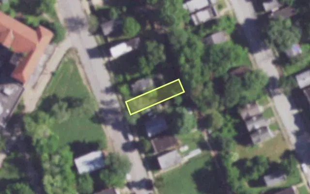 Aerial view of 4232 N FLORISSANT AV — vacant lot, St. Louis with approximate parcel outline