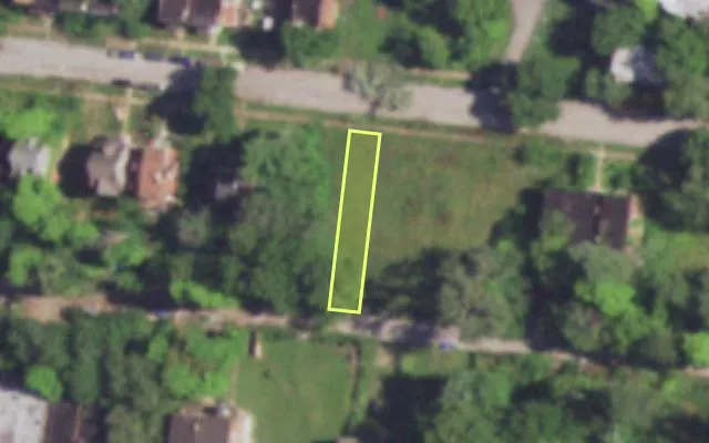 Aerial view of 4652 VERNON AV — vacant lot, St. Louis with approximate parcel outline