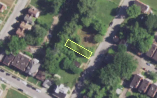 Aerial view of 4019 CAMELLIA AV — vacant lot, St. Louis with approximate parcel outline