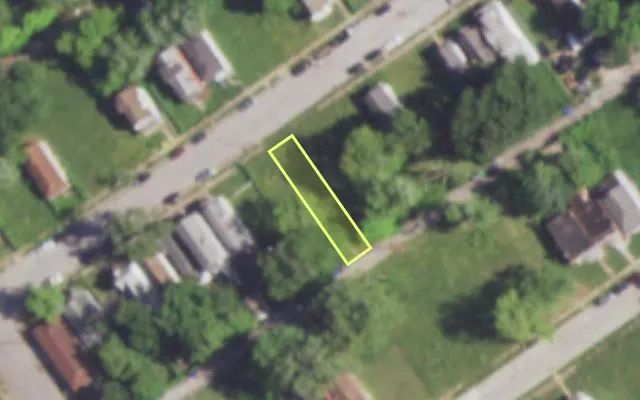 Aerial view of 5026 EMERSON AV — vacant lot, St. Louis with approximate parcel outline