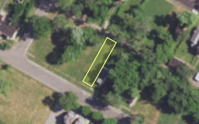 Aerial view of 4595 MAFFITT AV — vacant lot, St. Louis with approximate parcel outline