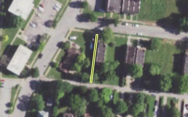 Aerial view of 6042 BARTMER AV — vacant lot, St. Louis with approximate parcel outline