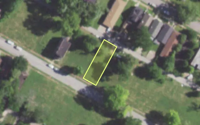 Aerial view of 5859 TERRY AV — vacant lot, St. Louis with approximate parcel outline