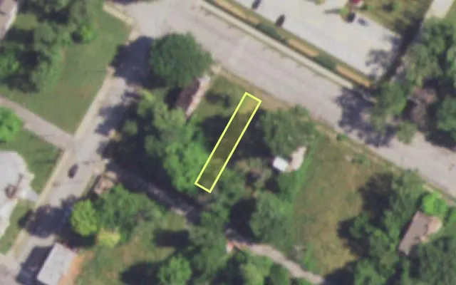 Aerial view of 4256 EVANS AV — vacant lot, St. Louis with approximate parcel outline