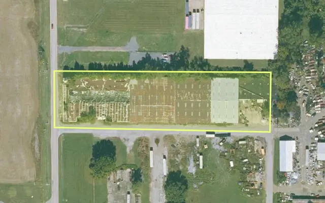 Aerial view of MISSISSIPPI County parcel 301-00020-000 — Arkansas post-auction with approximate parcel outline