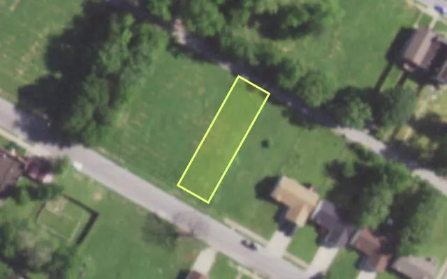 Aerial view of 5633 COTE BRILLIANTE AV — vacant lot, St. Louis with approximate parcel outline