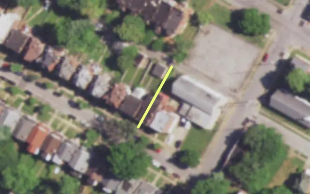 Aerial view of 4913 TERRY AV — vacant lot, St. Louis with approximate parcel outline