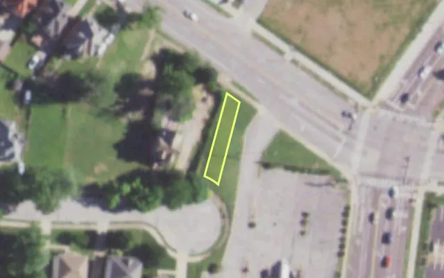 Aerial view of 5319 BARTMER AV — vacant lot, St. Louis with approximate parcel outline